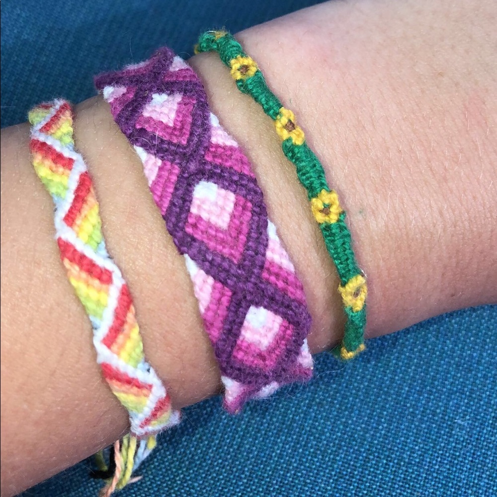 Homemade friendship bracelets